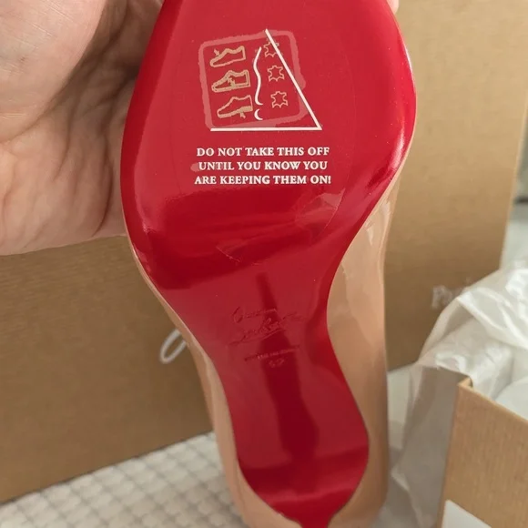 New in Box - Louboutin Nude Patent Heels - Picture 3 of 3